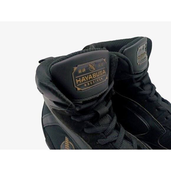 Hayabusa Boxing Shoes Mens Size 7 Black Gold High Top Training Gym Lightweight - Picture 4 of 13